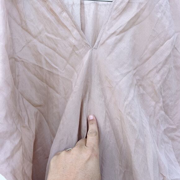 Mirth Tunic Dress Small Large Caftan Kaftan Pale Pink Oversized Cotton Light - Picture 7 of 8